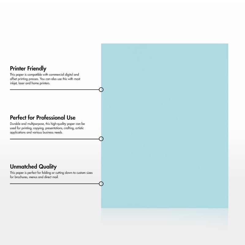 LUXPaper 8.5" x 11" Paper | Letter Size | Pastel Blue | 60lb. Text | 50 Qty - Image 5